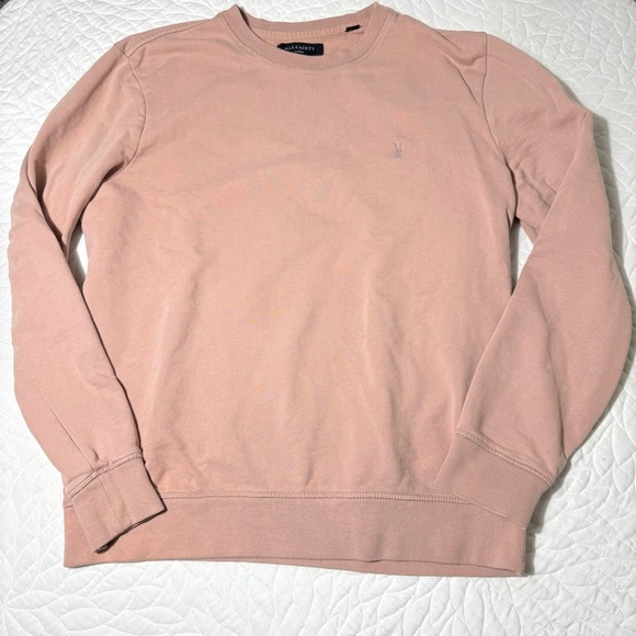 ALL SAINTS MENS crew neck pull over sweatshirt salmon - Picture 4 of 12